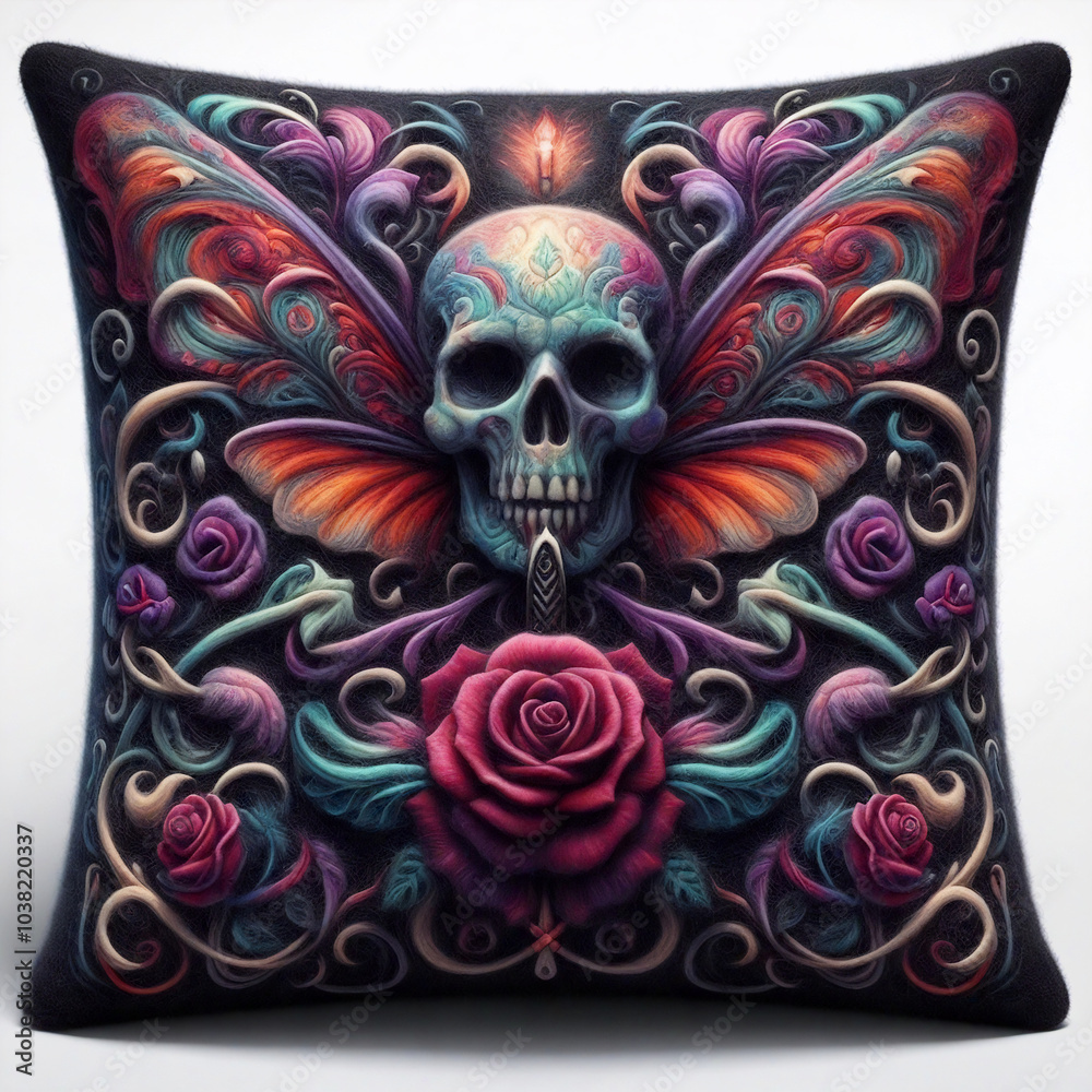 Gothic Pillow Design Sketch. Mockup Gothic Pillow Design Sketch. Mockup