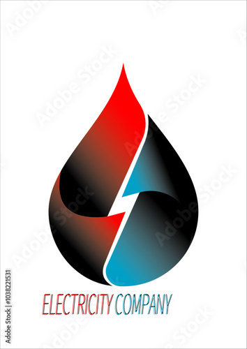 Water drop divided to form the Electricity logo "Pure power, pure water."