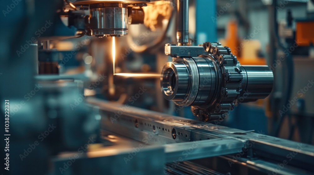 Professionals on assembly line optimizing CNC machinery, focused on enhancing machine performance. Engineers and technicians collaborate to streamline production and reduce downtime Professionals on assembly line optimizing CNC machinery, focused on enhancing machine performance. Engineers and technicians collaborate to streamline production and reduce downtime