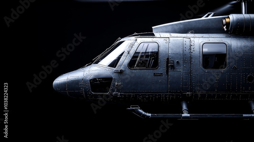 Wallpaper Mural Close-up of a military helicopter against a dark background. Torontodigital.ca