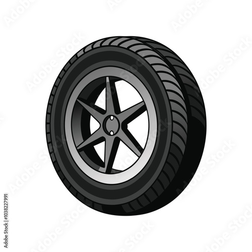 Tire with rim icon vector illustration