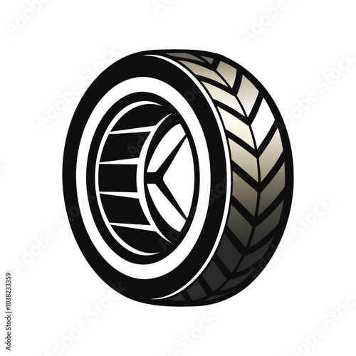Tire with rim icon vector illustration