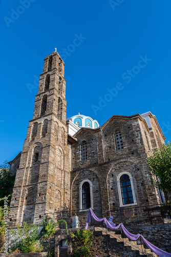 Saint Marina church in Arethousa village, Ikaria island, Greece photo