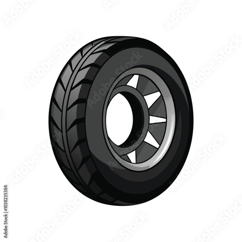 Tire with rim icon vector illustration