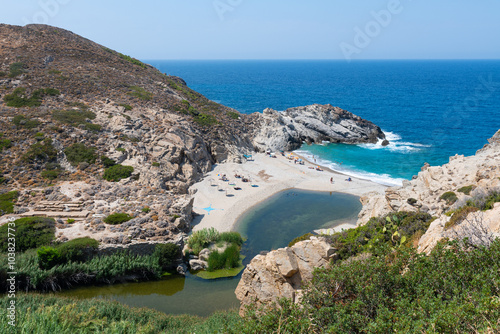 Obraz na płótnie Nas beach and Artemis temple in Ikaria island, Greece w salonie