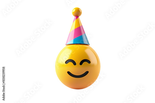 Face with Party Accessories Emoji Isolated on Transparent Background