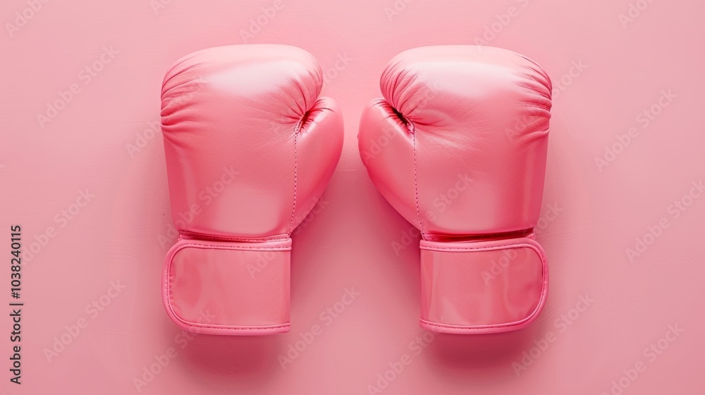 Pink boxing gloves resting on a soft pink background, showcasing a playful and vibrant design perfect for fitness enthusiasts Pink boxing gloves resting on a soft pink background, showcasing a playful and vibrant design perfect for fitness enthusiasts