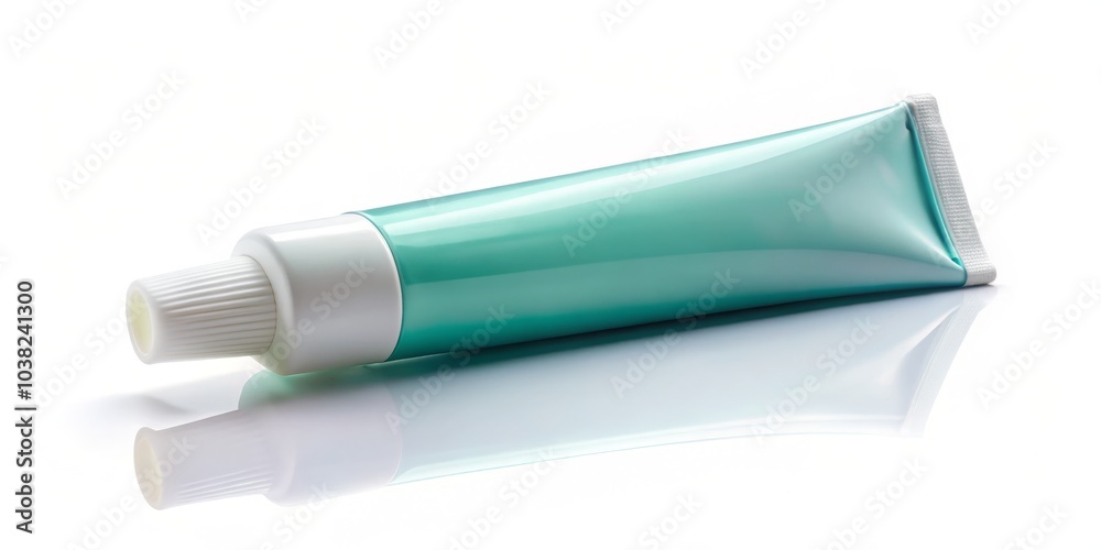 Minimalist Toothpaste on White Background for Clean and Fresh Oral Care Imagery, Perfect for Marketing, Packaging, and Hygiene Related Content Minimalist Toothpaste on White Background for Clean and Fresh Oral Care Imagery, Perfect for Marketing, Packaging, and Hygiene Related Content