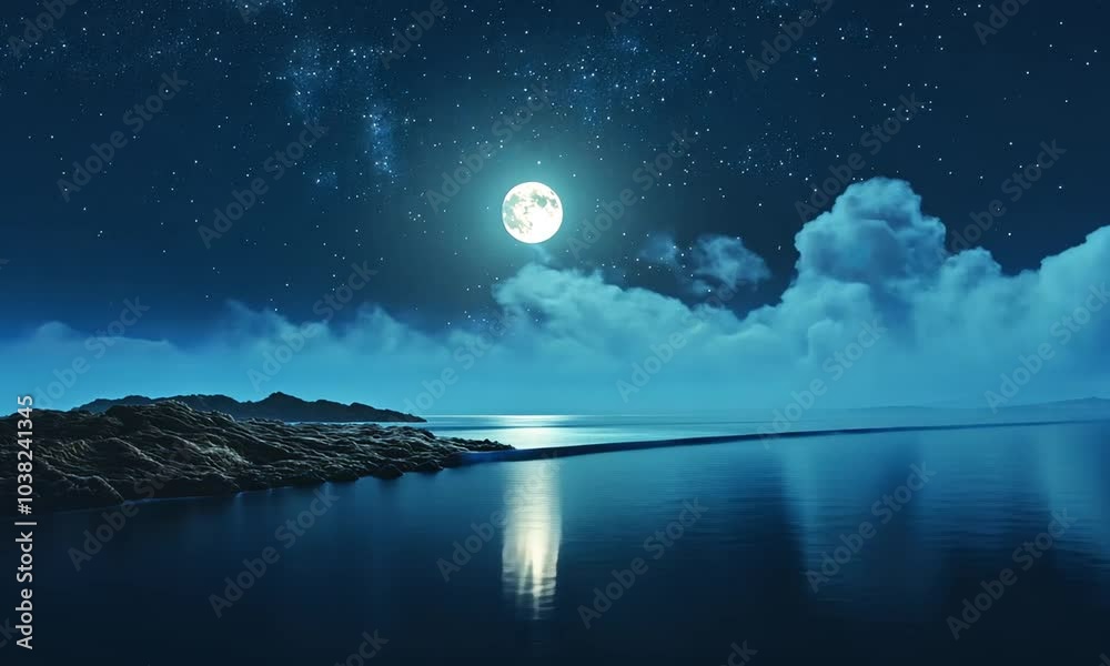 Moonlit Sea Shore Moonlit Sea Shore