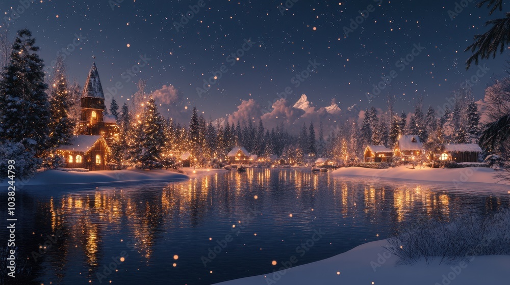 Fototapeta premium christmas night scene