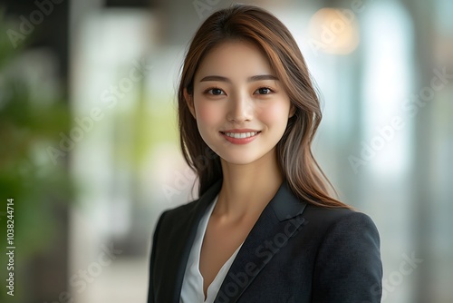 Smiling Asian Businesswoman Headshot, Corporate Portrait