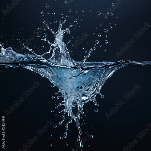 water splash isolated on black