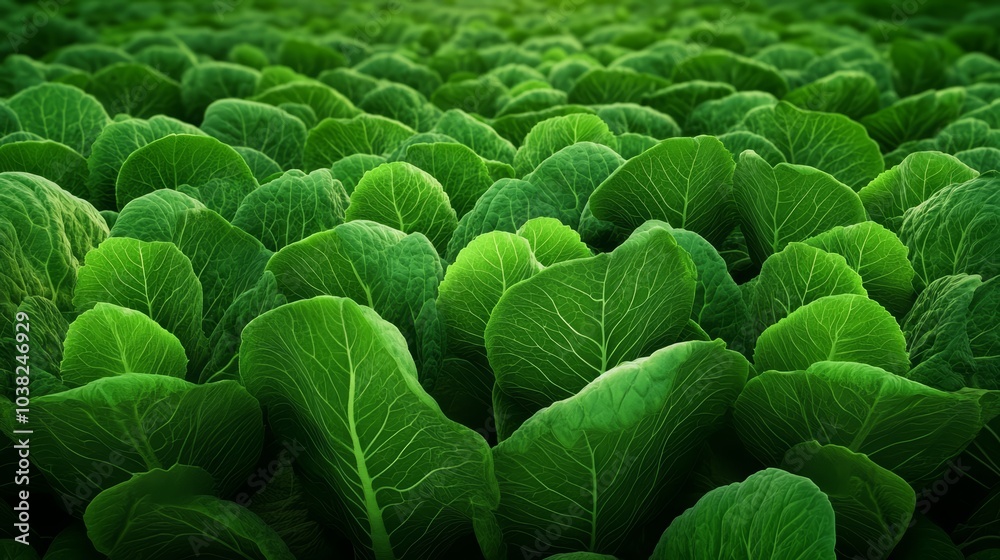 Obraz premium Lush green leaves filling the frame, showcasing nature's beauty.