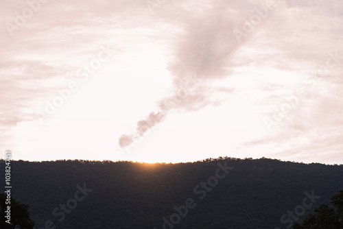 the sky, mountains, sunlight, quiet, no one