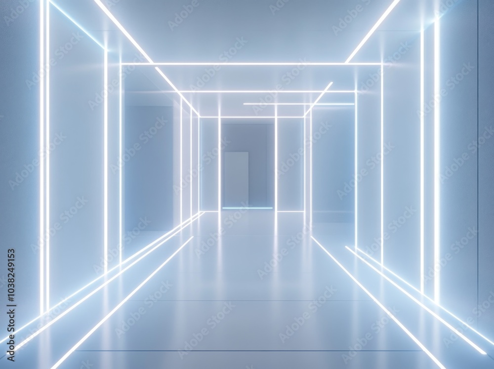 Obraz premium Futuristic Neon Corridor