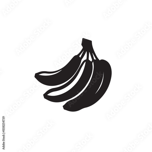 Bananas In cartoon, hand-drawn flat style. image for social media, websites and UI. Isolated 2D vector design in logo, icon, sketch style, simple line vector, single color. AI Generative Art.