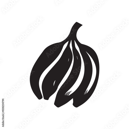 Bananas In cartoon, hand-drawn flat style. image for social media, websites and UI. Isolated 2D vector design in logo, icon, sketch style, simple line vector, single color. AI Generative Art.