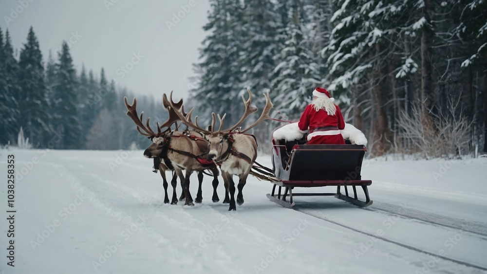 The joy of giving shines brightly in Santa's flying sleigh The joy of giving shines brightly in Santa's flying sleigh