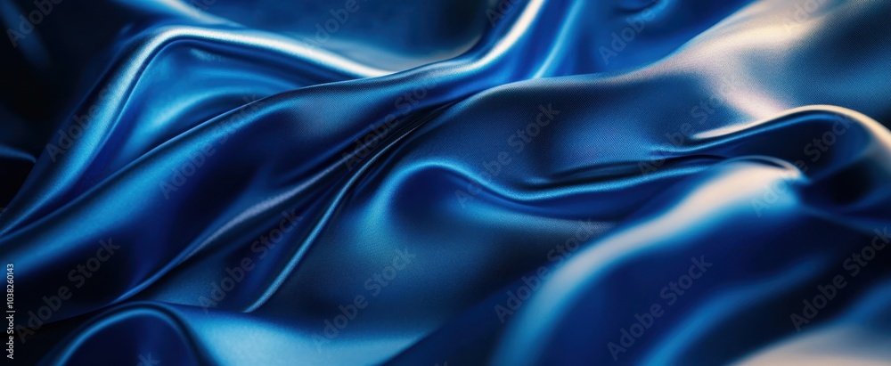 Fototapeta premium The Elegant Blue Satin Fabric