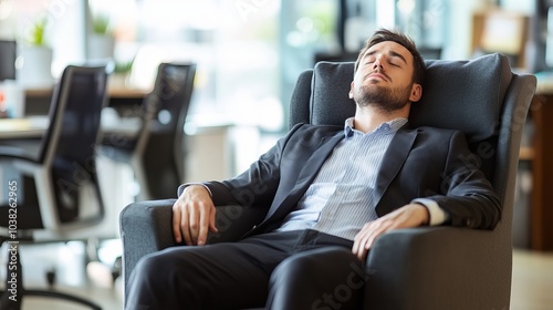 Businessman Taking a Quick Power Nap at the Office