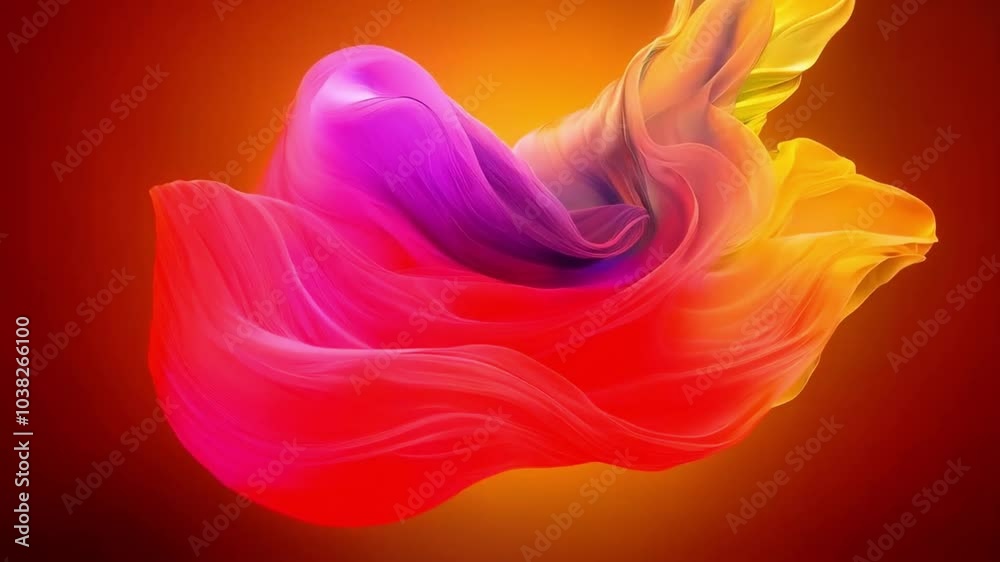 Vibrant flowing fabric in rainbow colors creates dynamic visual effects with smooth gradients, showcasing artistic energy and creativity through spectrum of vibrant hues. Vibrant flowing fabric in rainbow colors creates dynamic visual effects with smooth gradients, showcasing artistic energy and creativity through spectrum of vibrant hues.