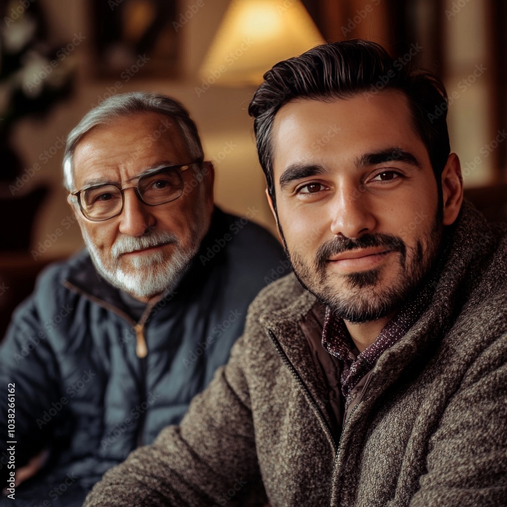 Striking son, father in shadows. Striking son, father in shadows.