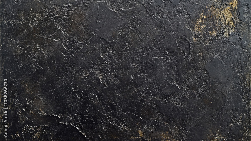Textured black surface with subtle gold accents