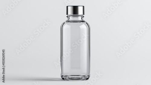 Empty Glass Bottle with Metal Cap