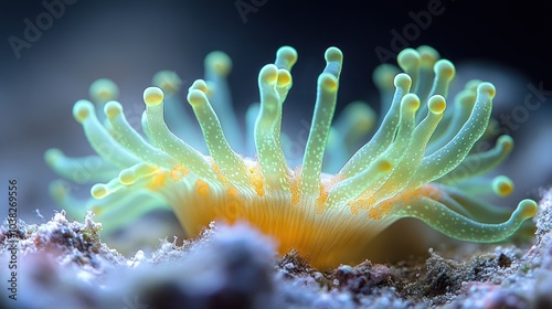 Green and Yellow Sea Anemone photo