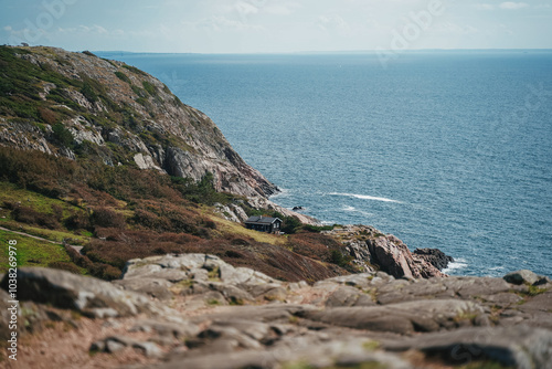 Cliffs on Kullaberg on the peninsula Kullen in Southern Sweden.