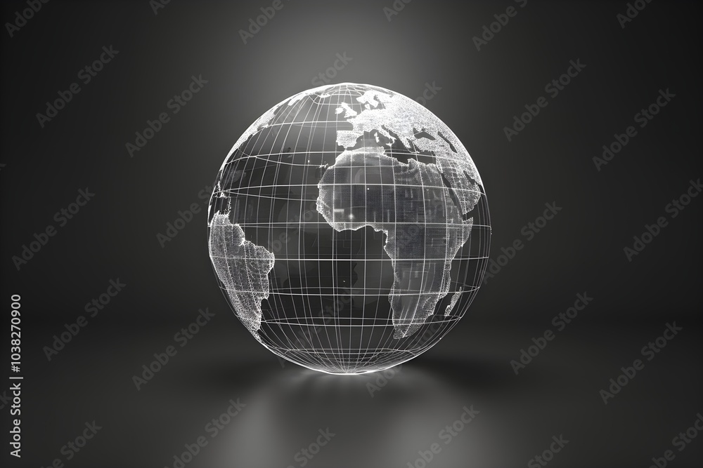 A black and white photo of a globe A black and white photo of a globe
