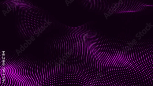 Futuristic abstraction and technology pink particles dots the background. Dot pattern with halftone effect. Minimal technological background. Looped animation 4k