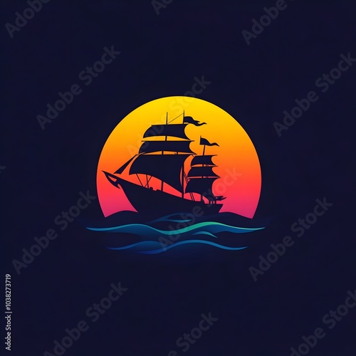 Sailing Ship Icon Sail Boat Logo Symbol