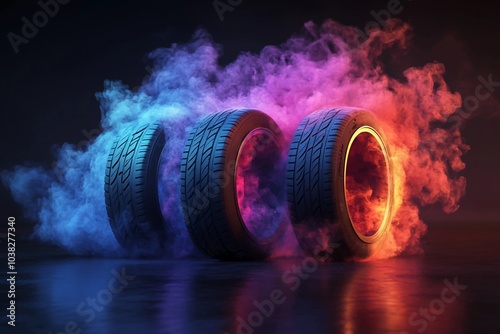 3D Tire Smoke: Burnout from High Speed Maneuver Game Wallpaper Background