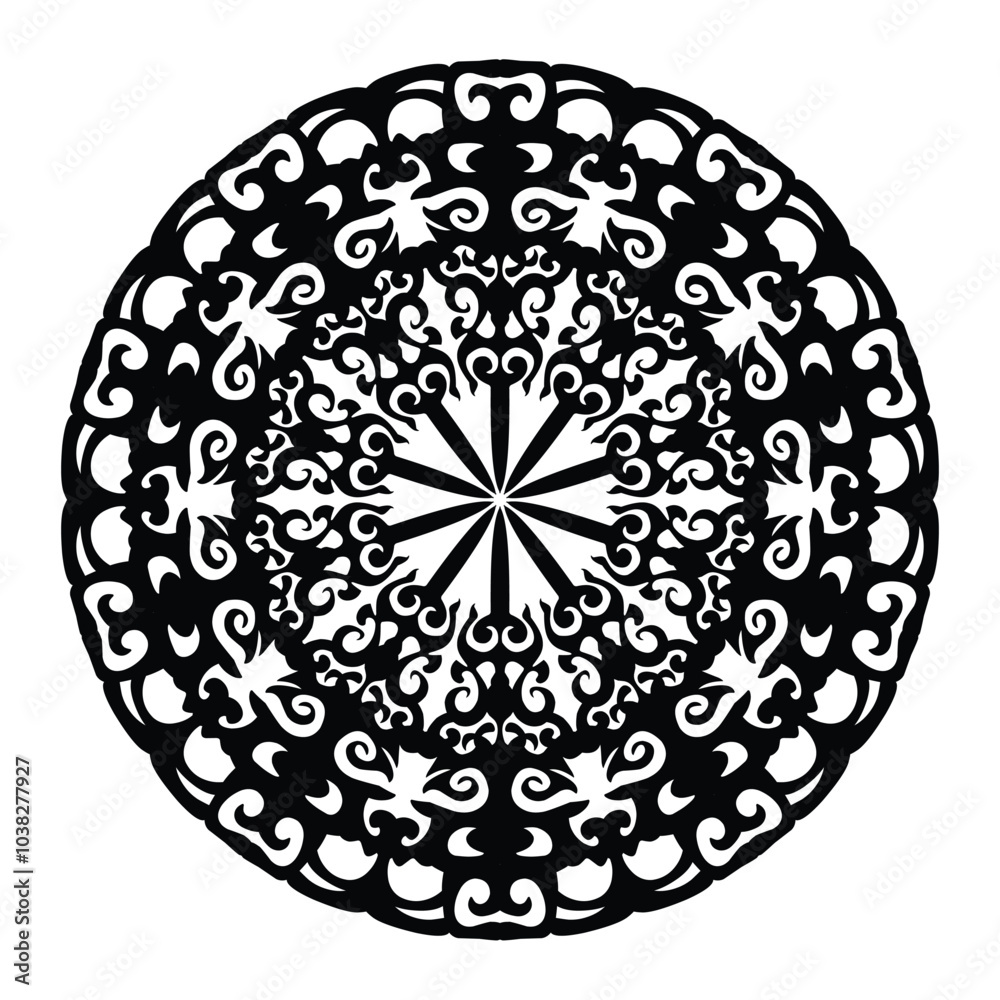 Mandala. Decorative element with circles for book design, printed materials, wedding or celebration invitations, for albums. Mandala. Decorative element with circles for book design, printed materials, wedding or celebration invitations, for albums.