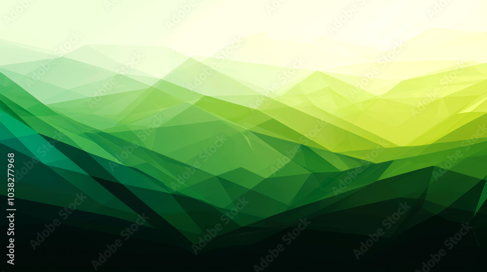 Obraz premium Abstract green and yellow polygonal background.