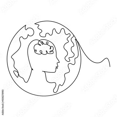 world stroke day flat single October 29 line art illustration