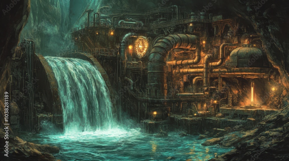 Hidden Underground Waterfall in a Mystical Setting Hidden Underground Waterfall in a Mystical Setting