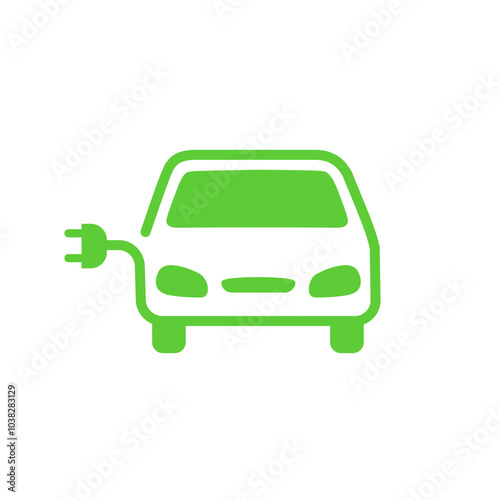 Eco Friendly Electric Vehicle icon. Isolated on white background.