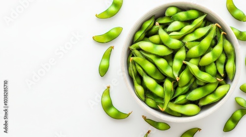 Wallpaper Mural Fresh and Vibrant Green Edamame Beans in a Bowl Torontodigital.ca