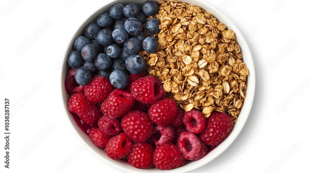 Healthy Breakfast Bowl with Granola, Berries, and Fruit Healthy Breakfast Bowl with Granola, Berries, and Fruit