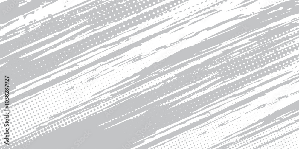 Obraz premium Black and white retro comic pop art background with halftone dots design, vector illustration template