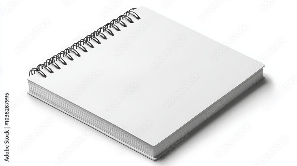 A blank spiral notebook resting on a clean surface, ready for writing, sketching, or brainstorming ideas.