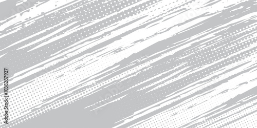 Black and white retro comic pop art background with halftone dots design, vector illustration template