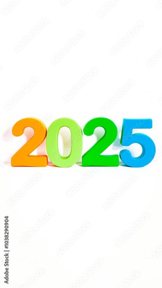 colorful 3d numbers representing the year 2025 colorful 3d numbers representing the year 2025