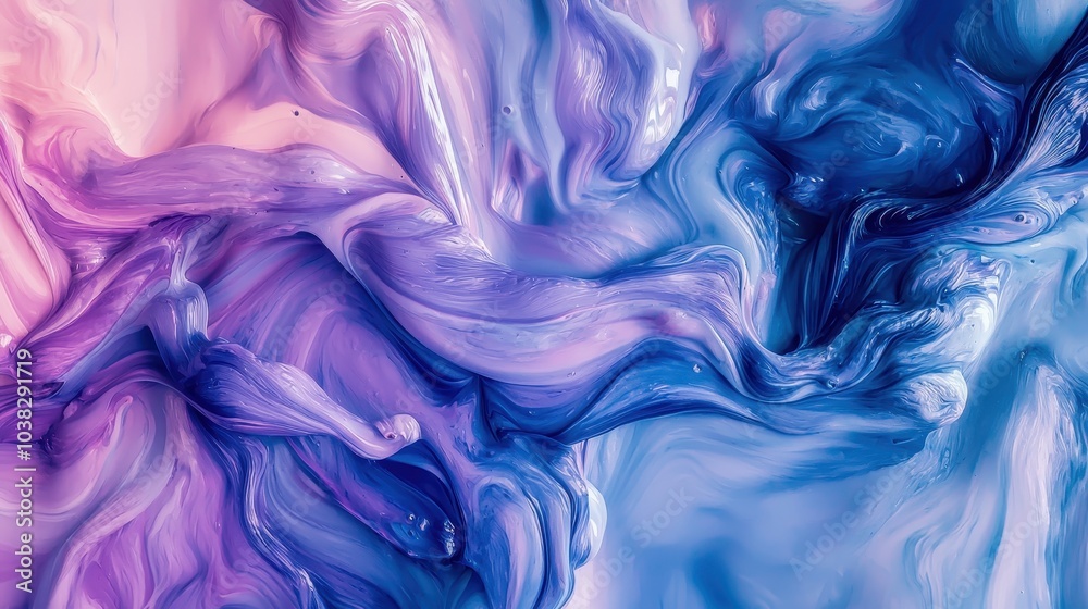 Fototapeta premium Vibrant Abstract Swirls of Blue and Pink Paint