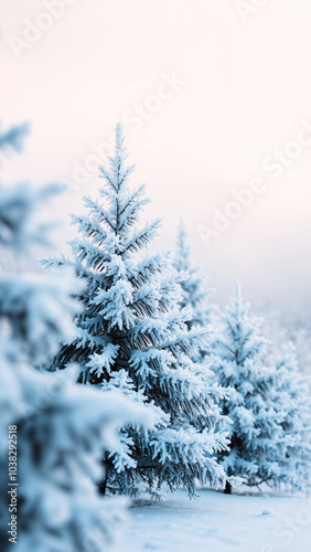 frosty evergreen a winter landscape