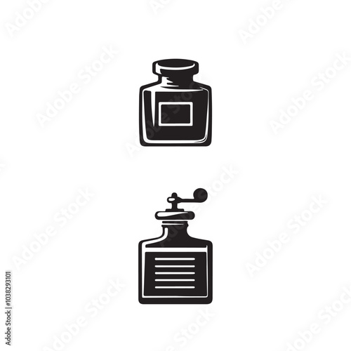  ink bottle silhoutte , icon