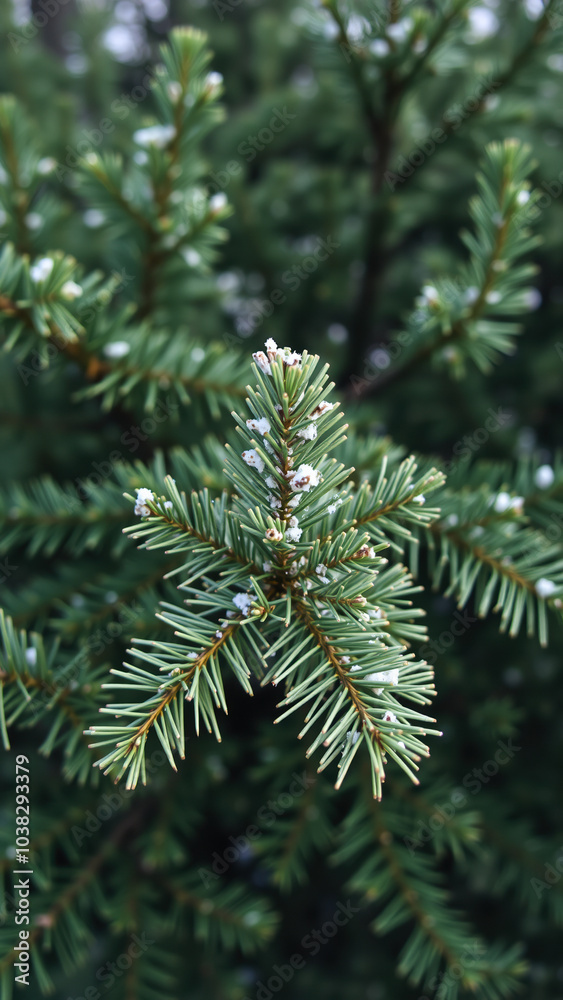 delicate evergreen branch adorned with snow delicate evergreen branch adorned with snow