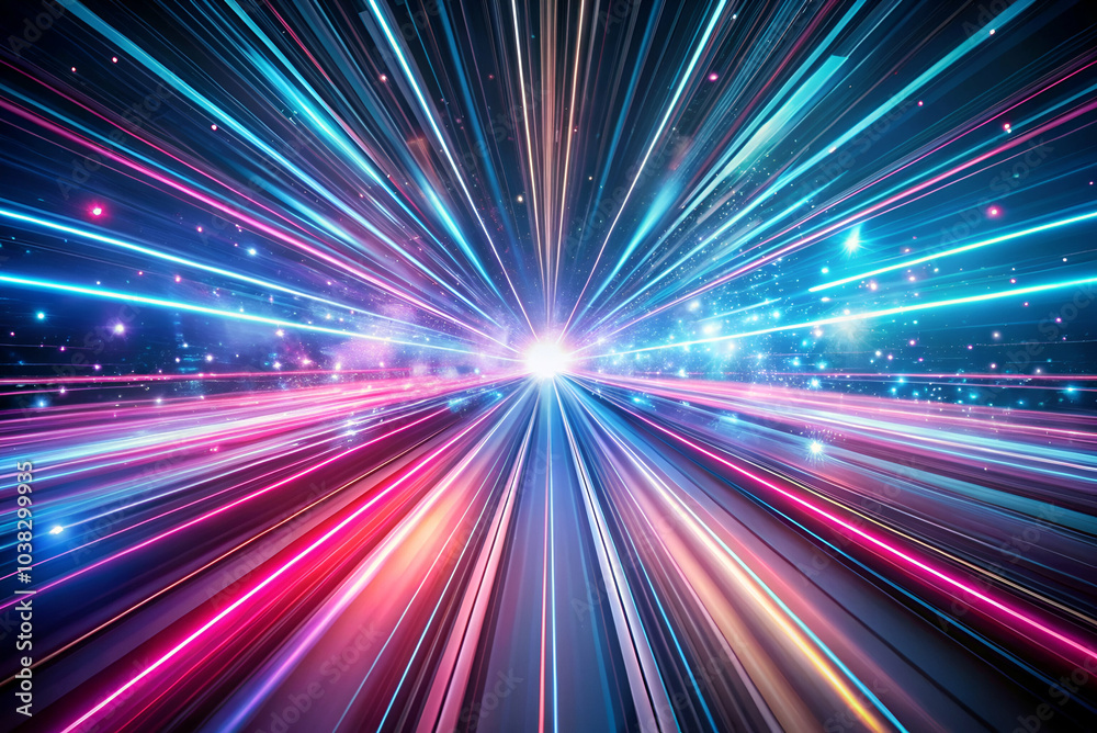 A vibrant display of lights radiating outward, creating a sense of depth and motion, reminiscent of a cosmic explosion or speed of light effect. A vibrant display of lights radiating outward, creating a sense of depth and motion, reminiscent of a cosmic explosion or speed of light effect.